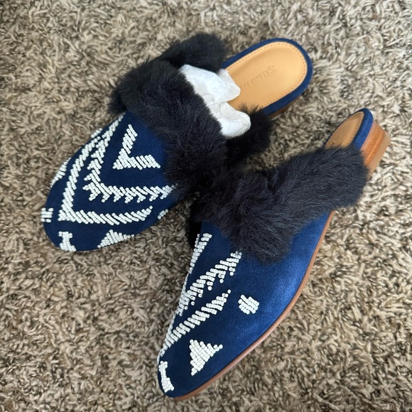 Soludos Sedona Beaded Leather Mule in Navy - Picture 5 of 6